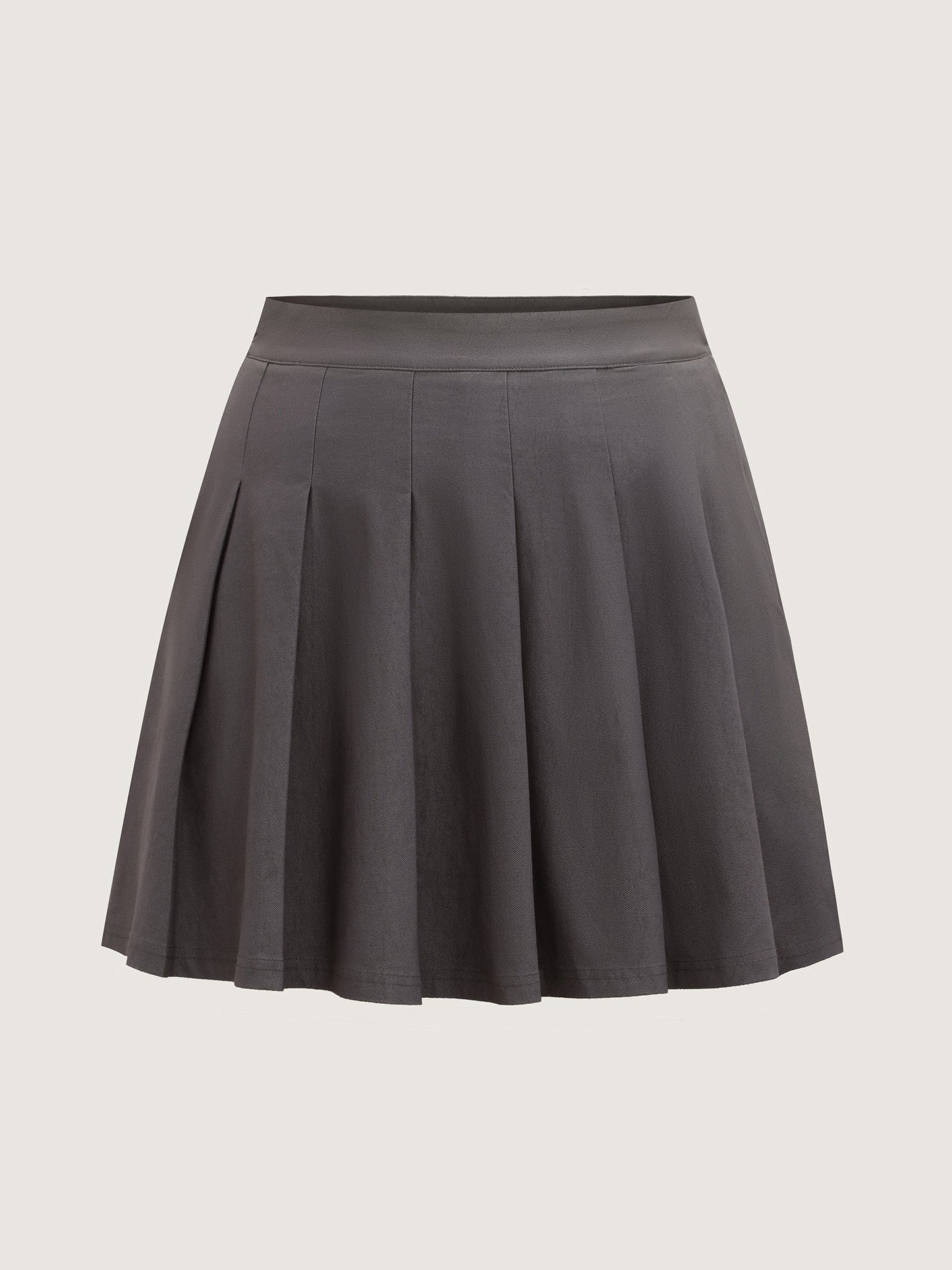 Pleated Solid Mini Skirt