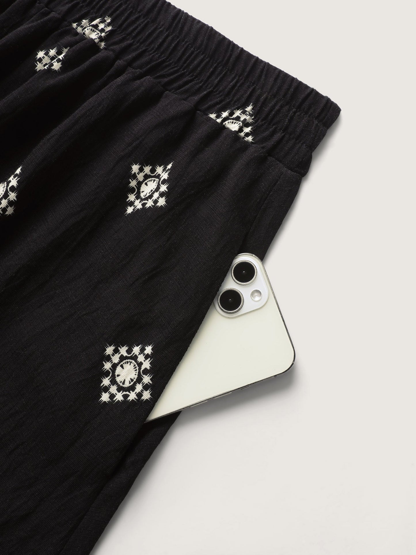Boho Print Wide Waistband Maxi Skirt