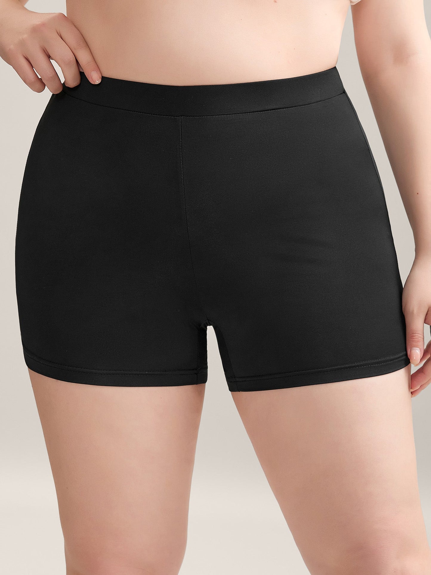Stretchy Mid Waist Tight-Fit Shorts
