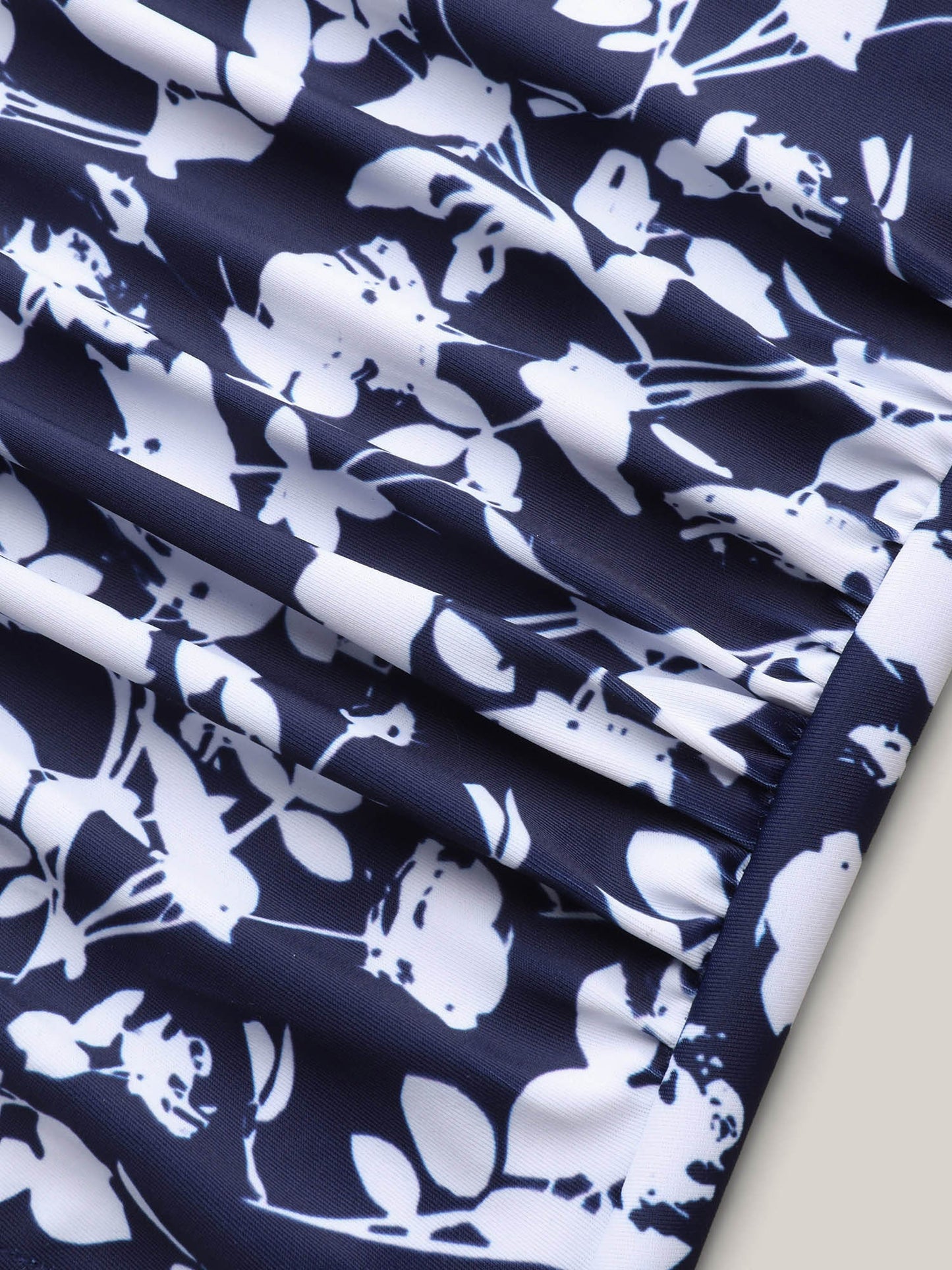 Contrast Print Surplice One-Piece Swimsuit