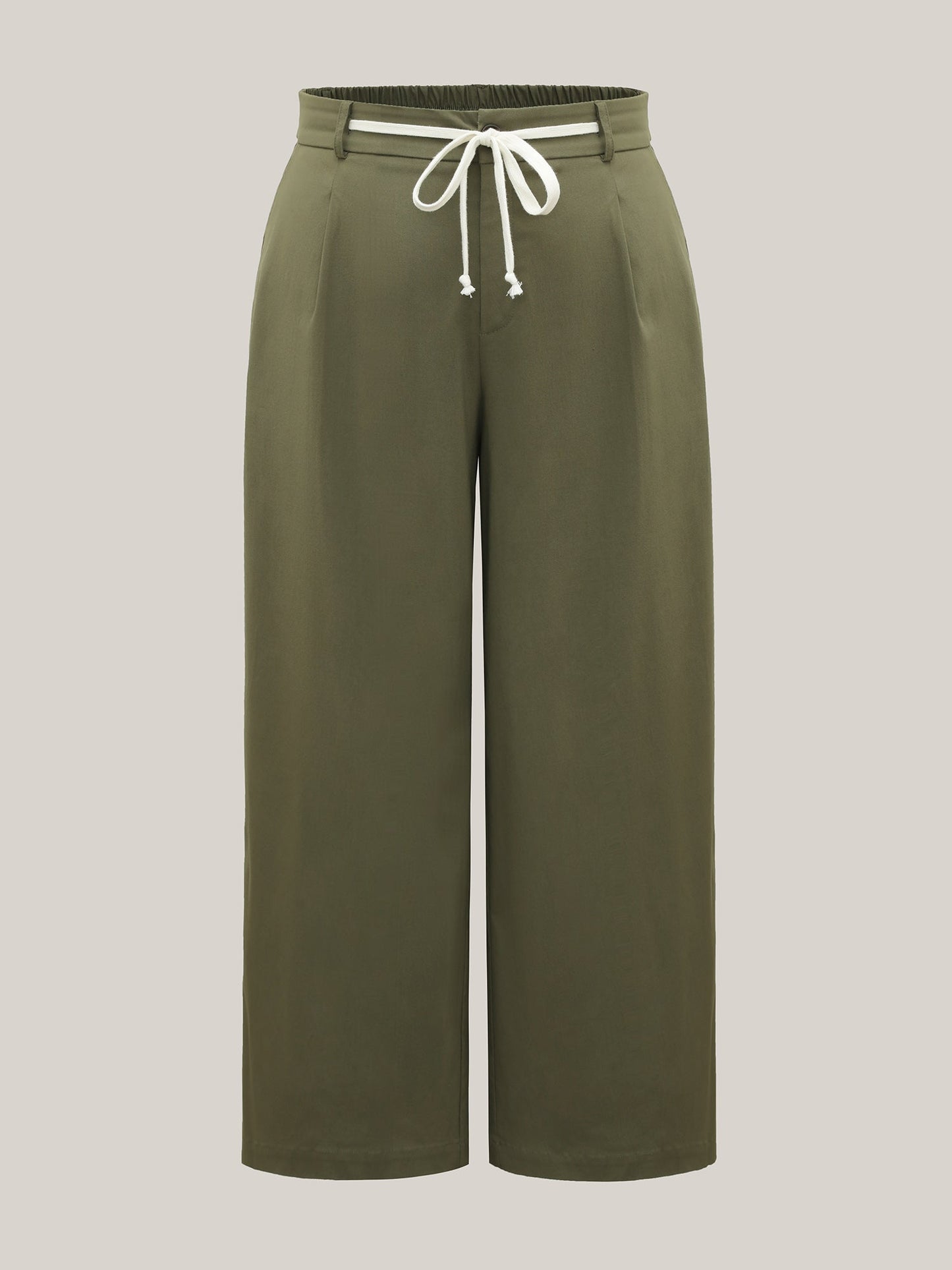 Drawstring Pockets Wide-Leg Pants