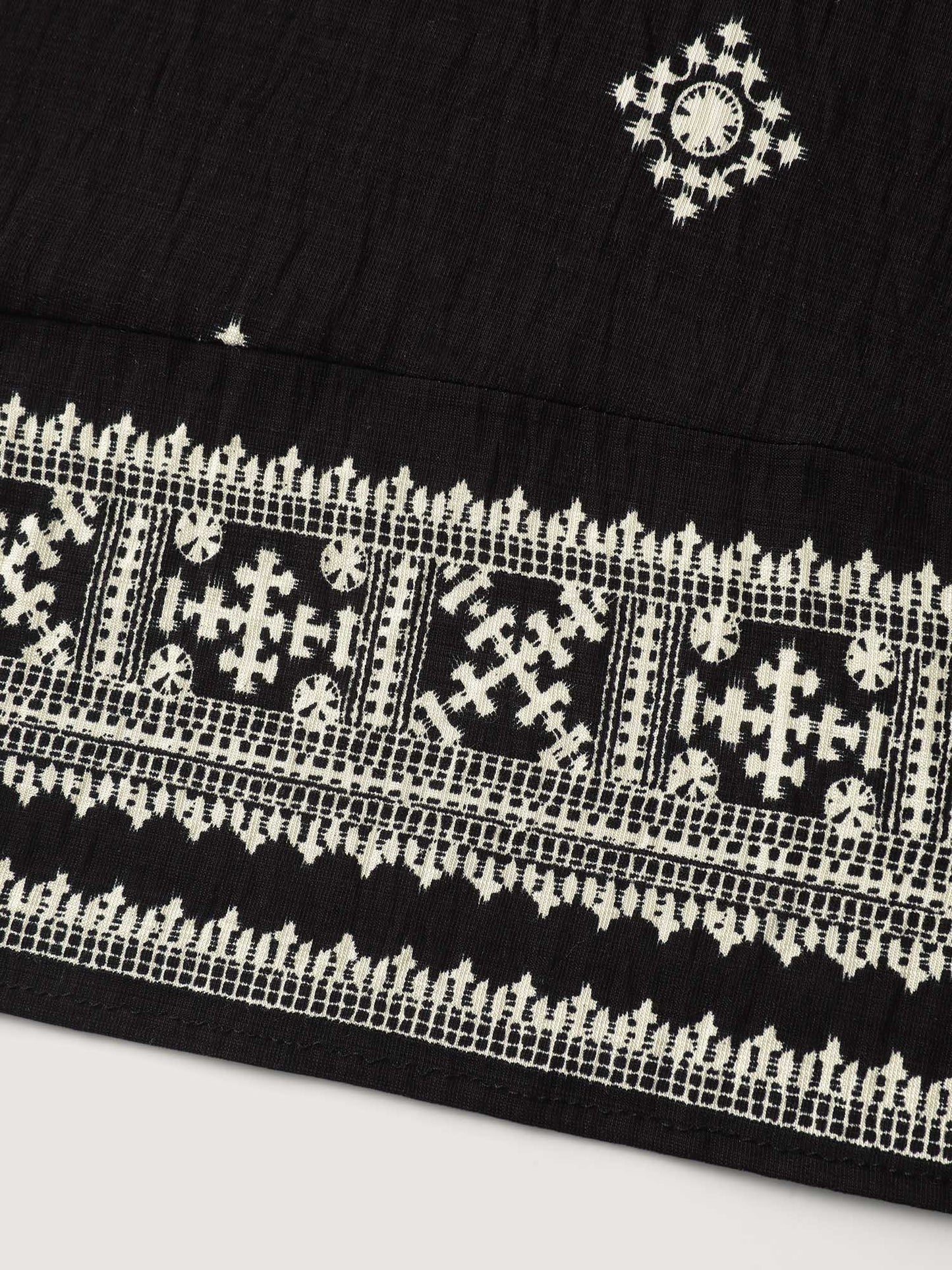 Boho Print Wide Waistband Maxi Skirt