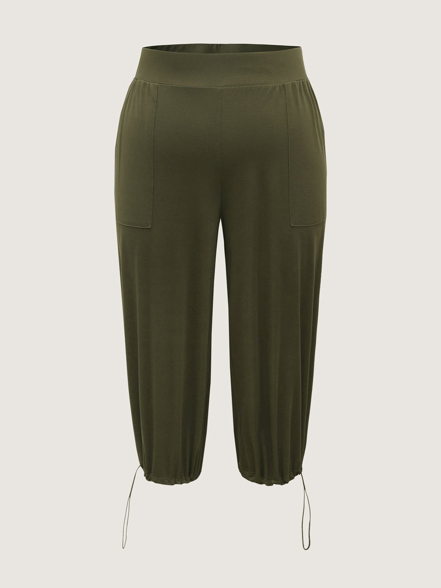 Stretchy Adjustable Cuffs Wide-Leg Pants