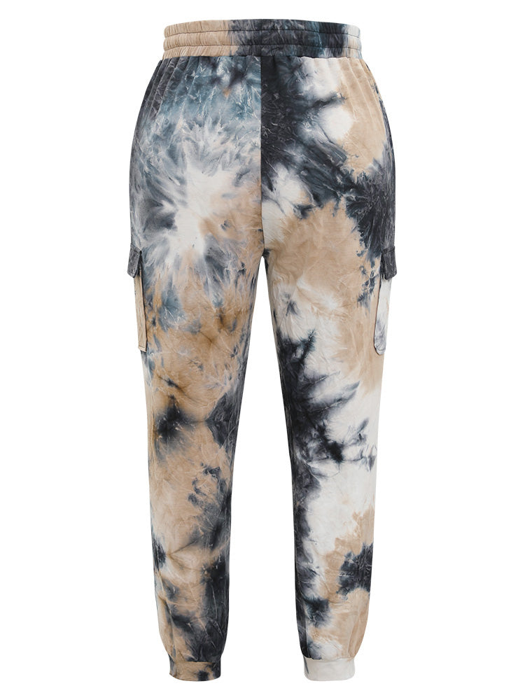 Tie Dye Flap Pocket Drawstring Pants