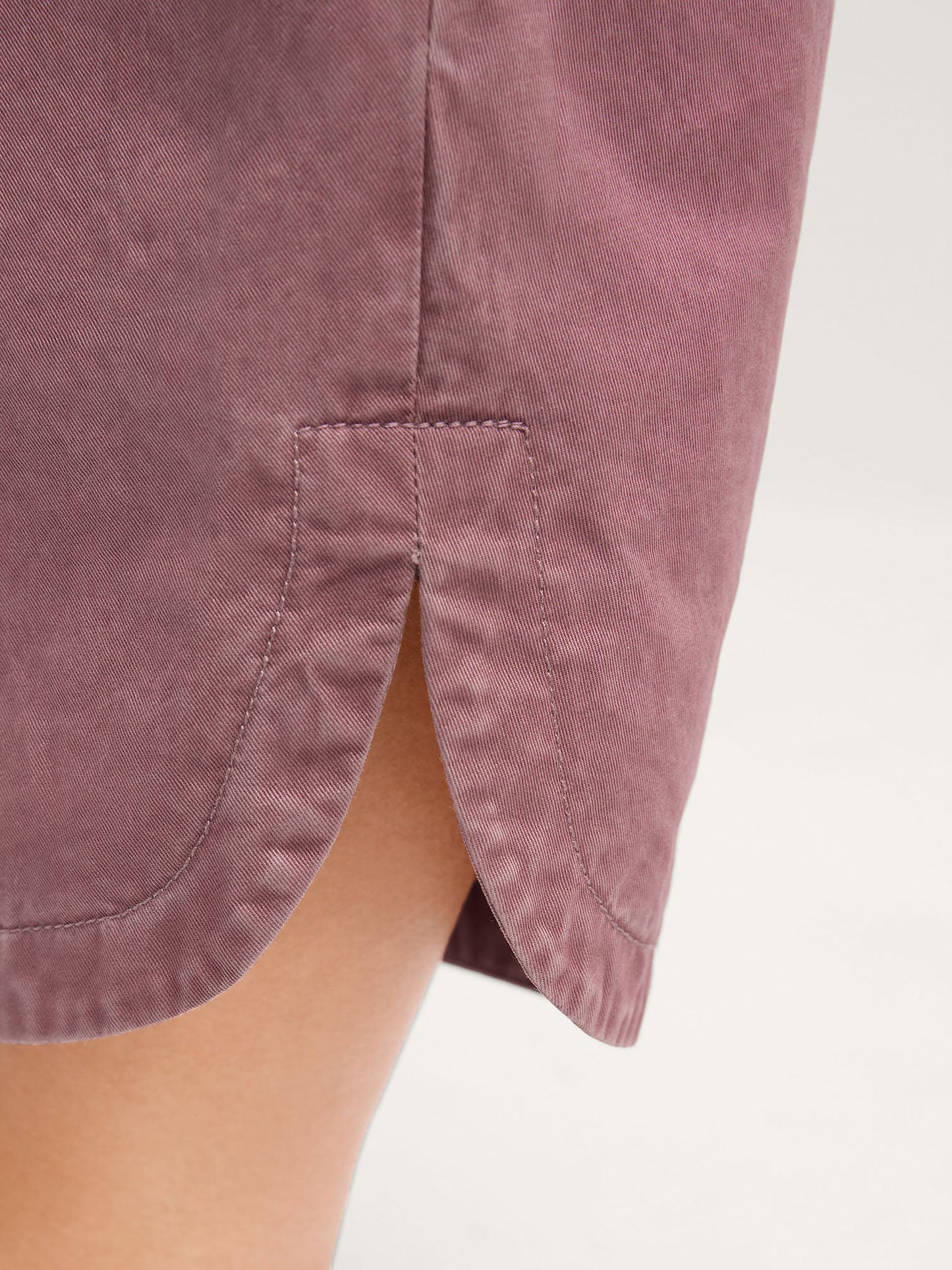 Cotton Shirred Wide Waistband Hem Slit Pants