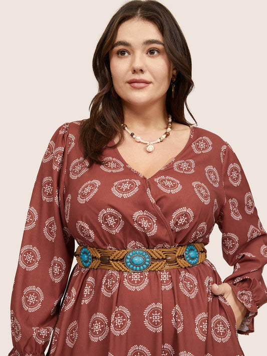 Turquoise Cut Out Weave Vacation Belt