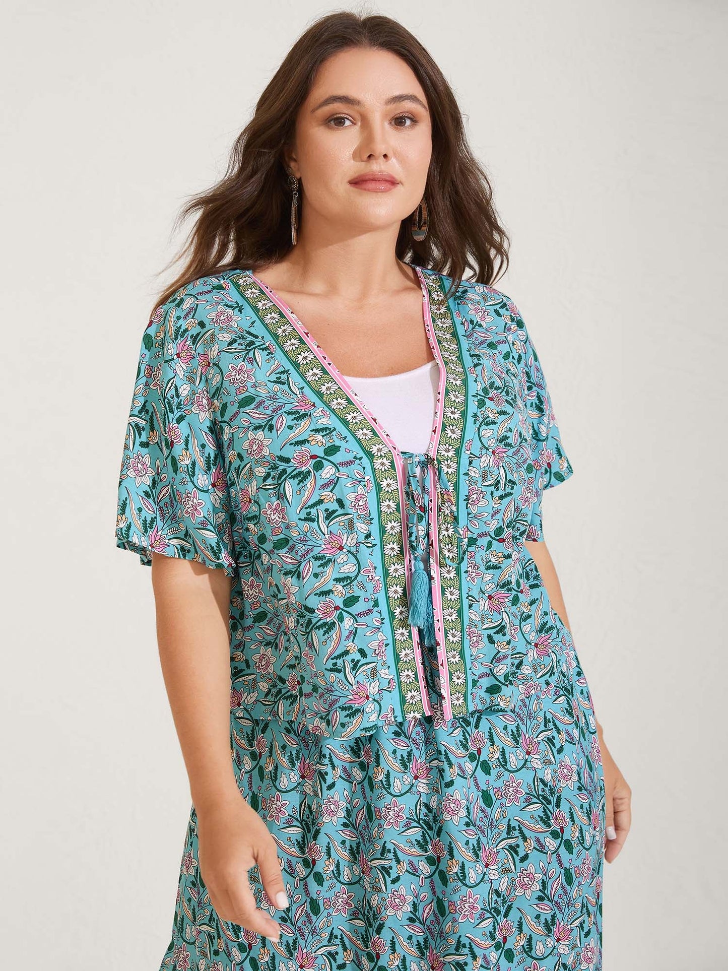 Floral Print Tassels Co-Ord Set