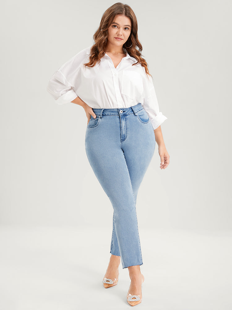 Skinny Very Stretchy High Rise Light Wash Pocket Patchwork Jeans