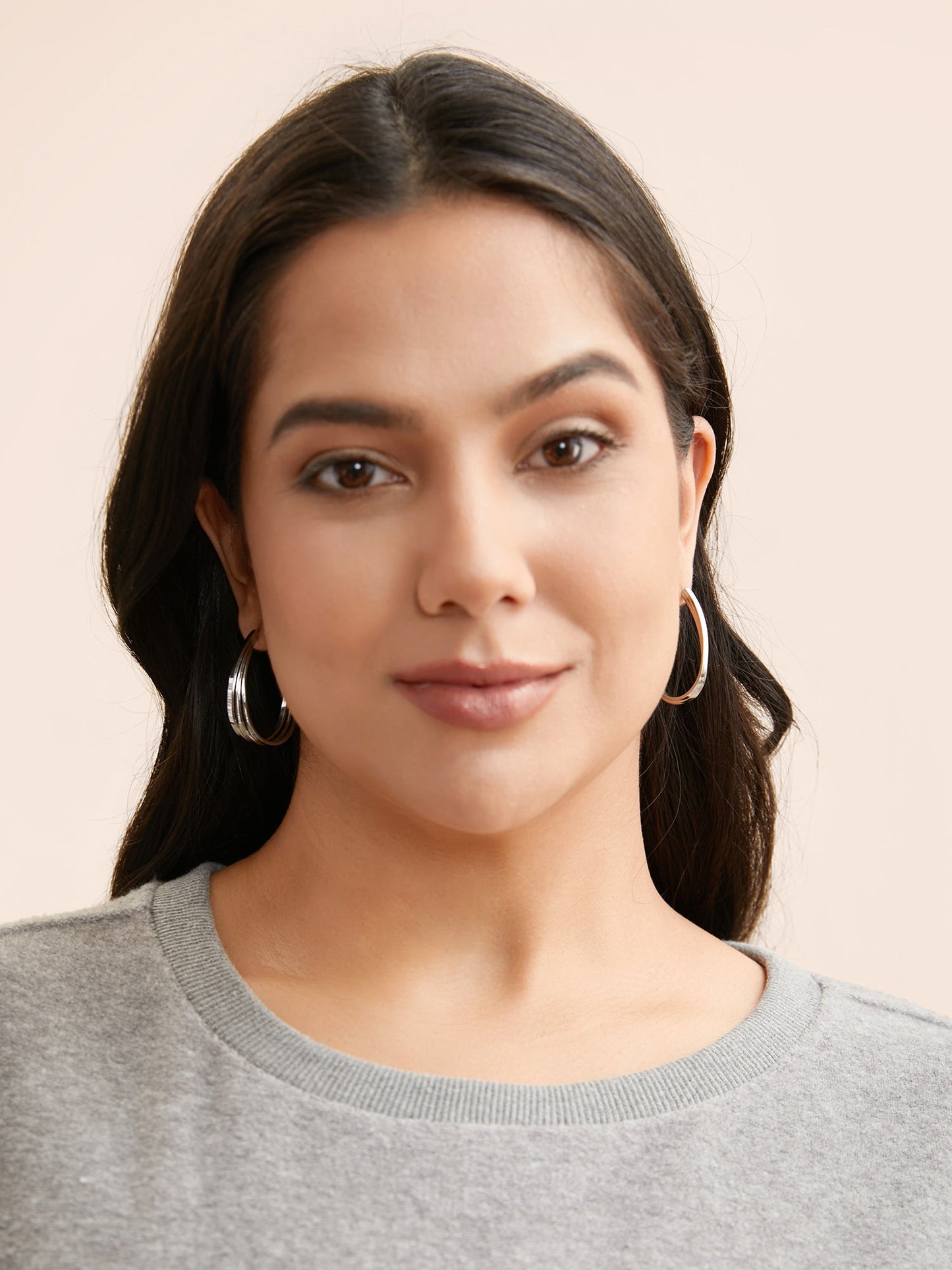 Cross Silver Hoop Earrings
