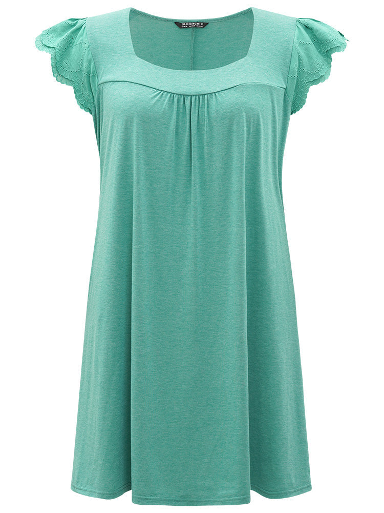 Supersoft Essentials Lace Panel Square Neck Layered Dress
