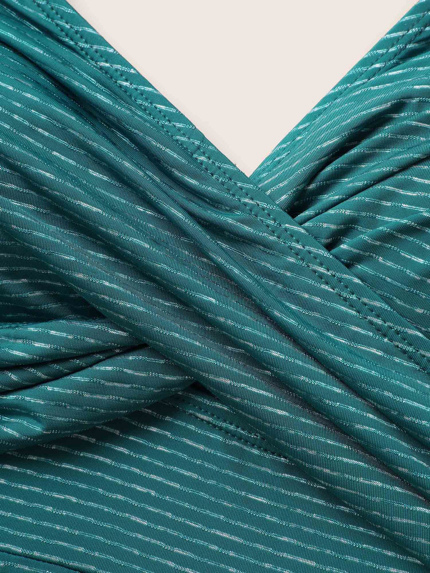 Striped Twist Front Adjustable Straps Swim Dress