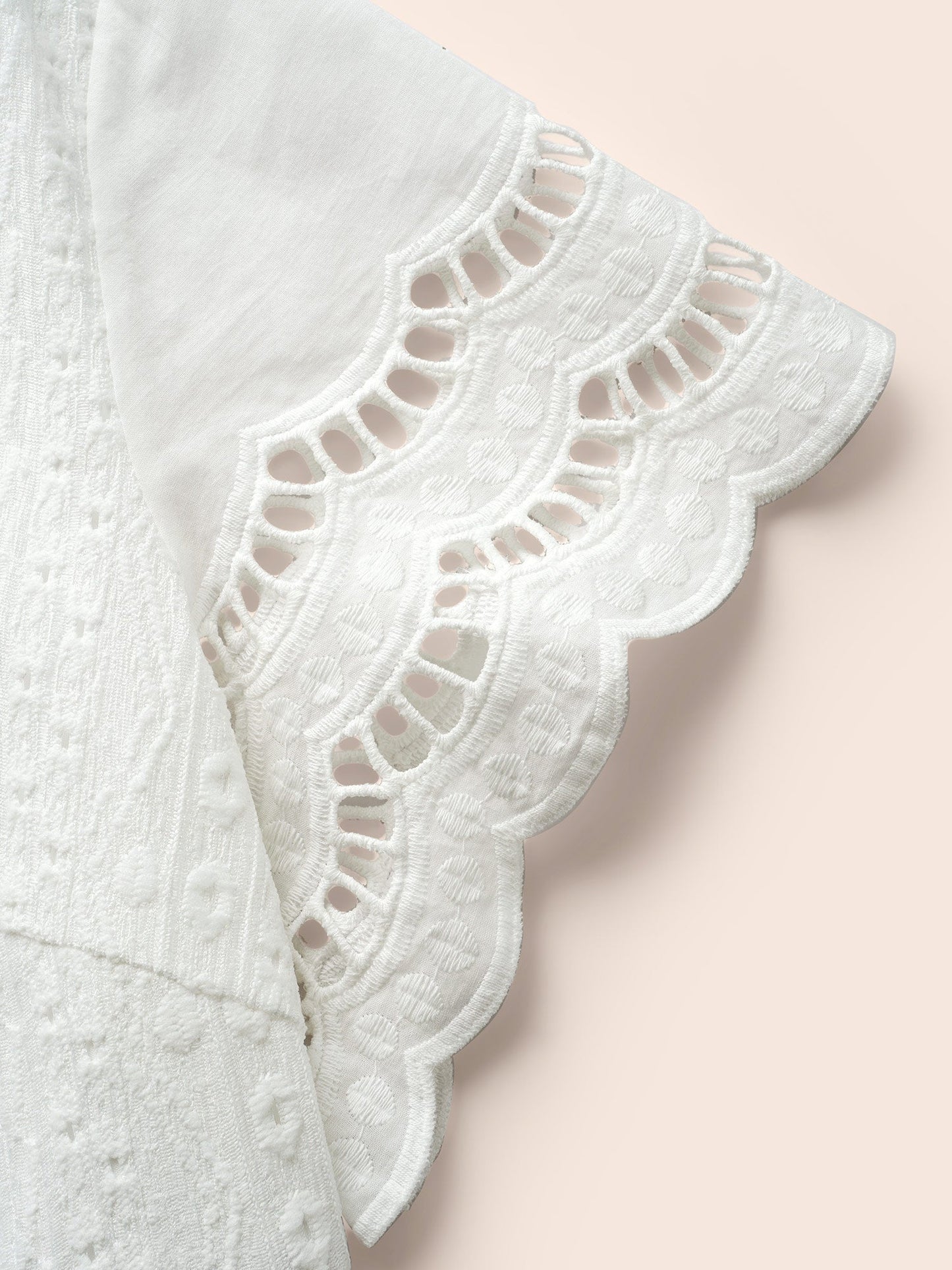 V Neck Shirred Lace Patchwork Dress