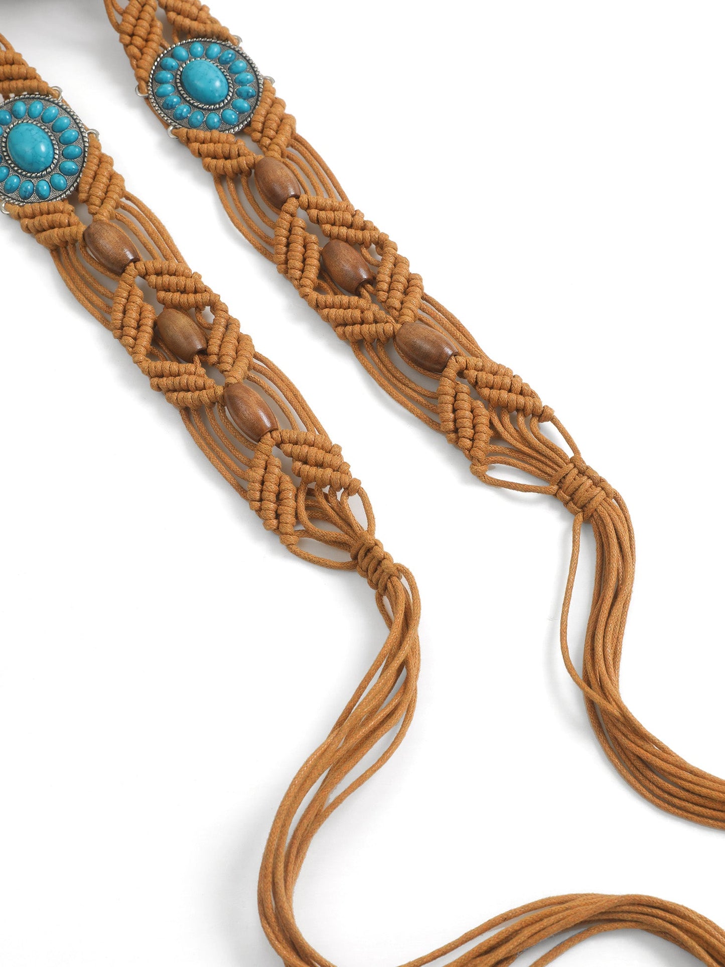 Turquoise Cut Out Weave Vacation Belt