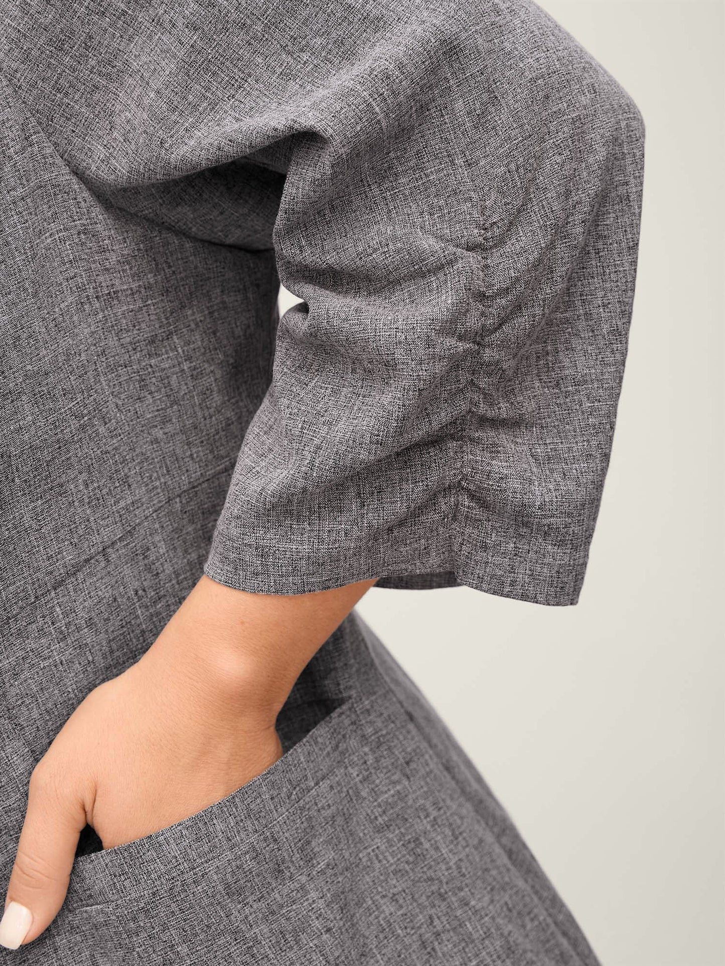 Waist-Defining Panels Pockets Solid Blazer