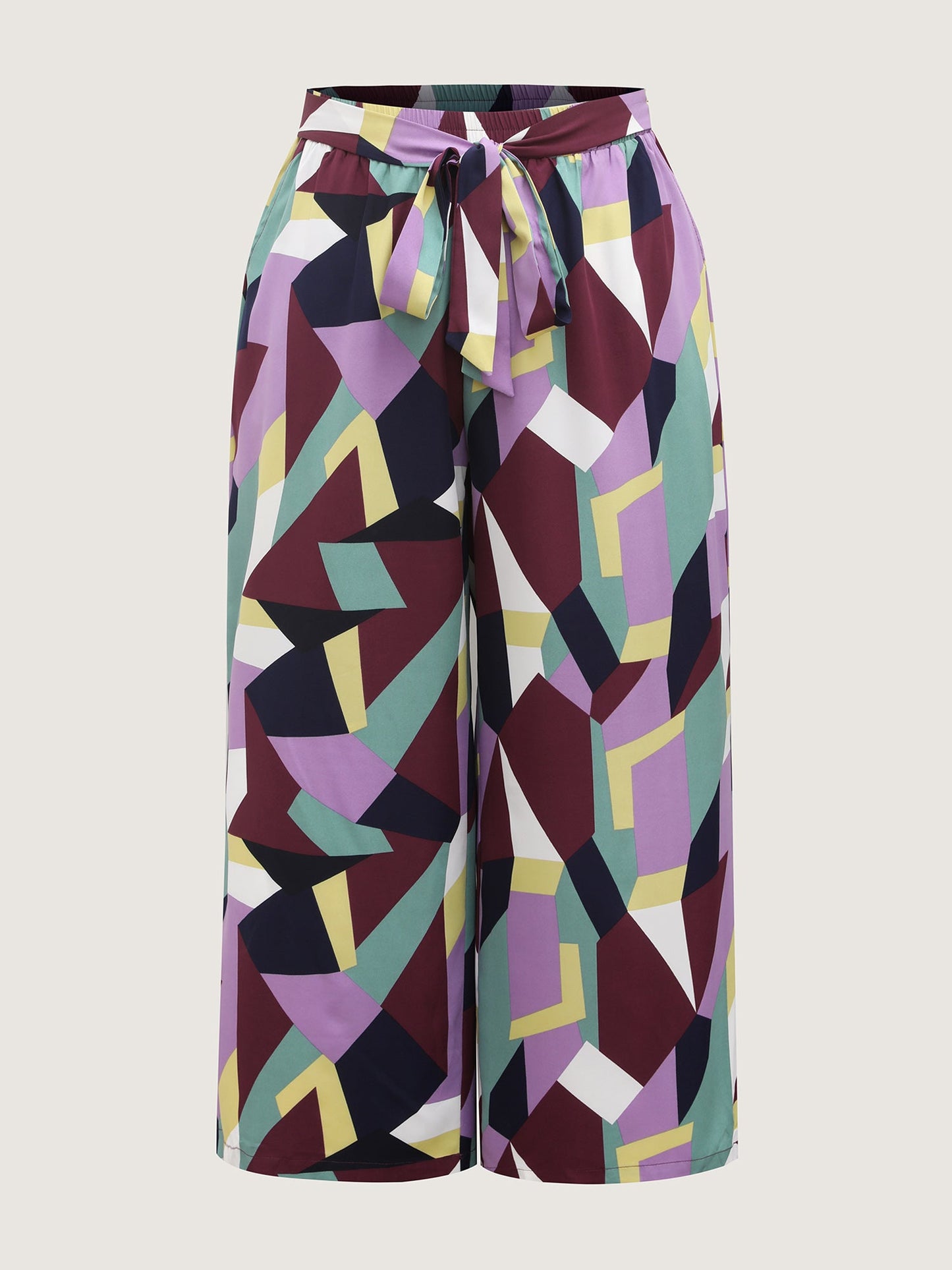 Colorful Geometry Waist-Tie Pants