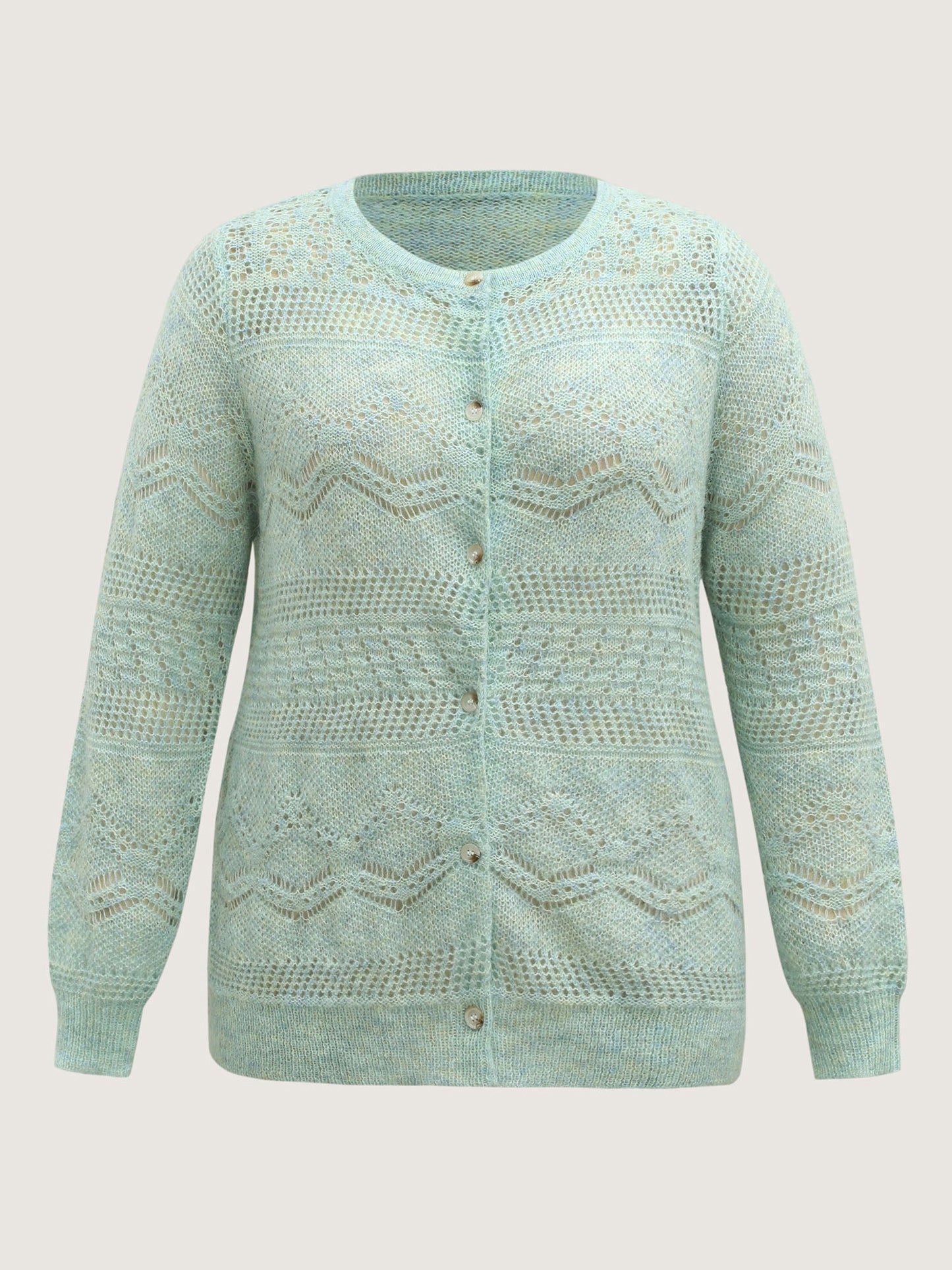 Textured Heather Button Front Knit Cardigan