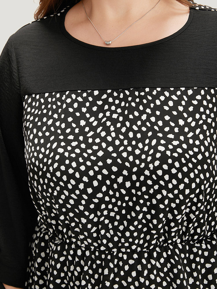 Geometric Graphic Patchwork Knot Cuffs Dress
