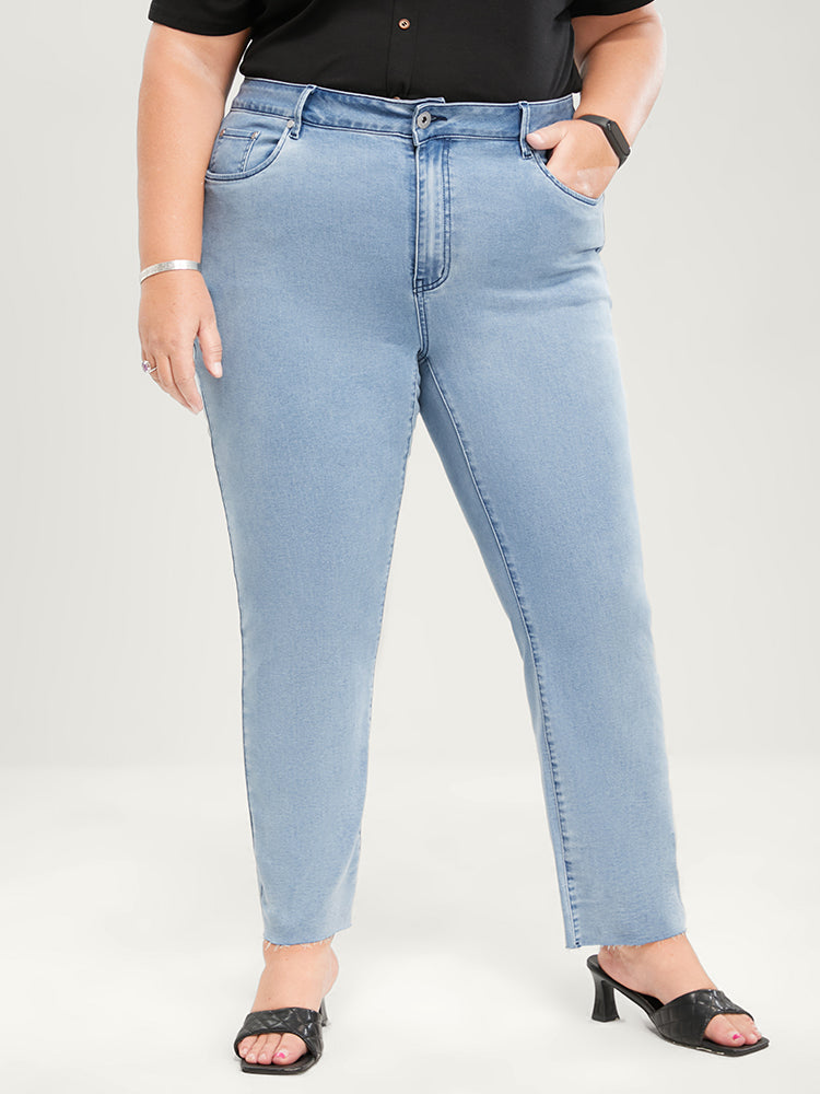 Skinny Very Stretchy High Rise Light Wash Pocket Patchwork Jeans
