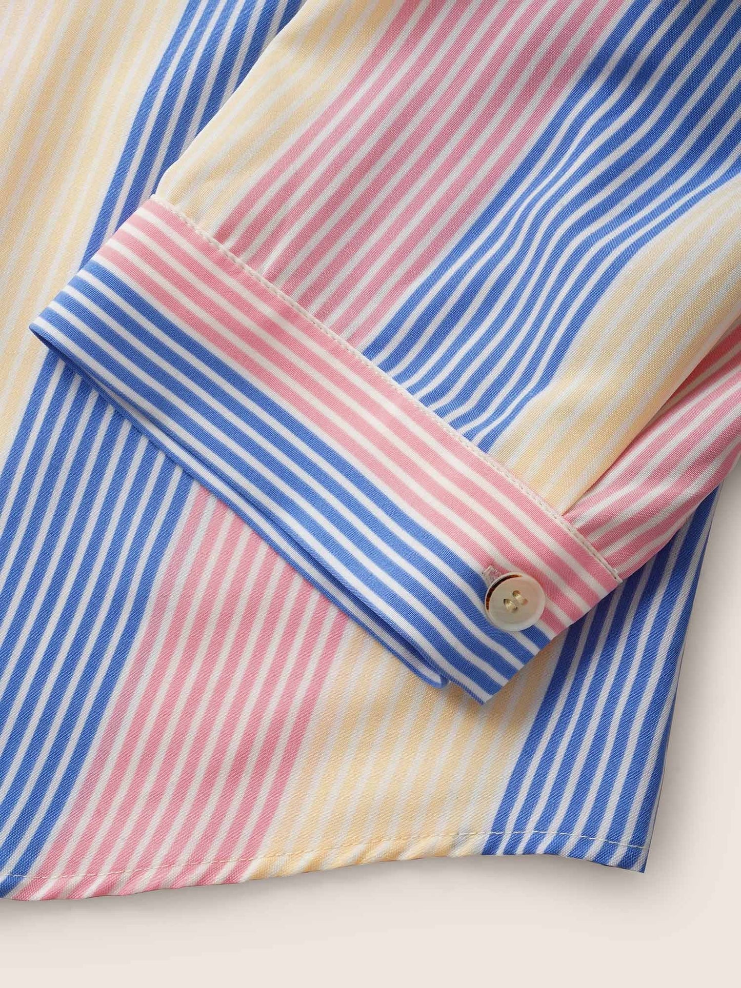 Contrast Striped Drawstring Patched Pocket Blouse