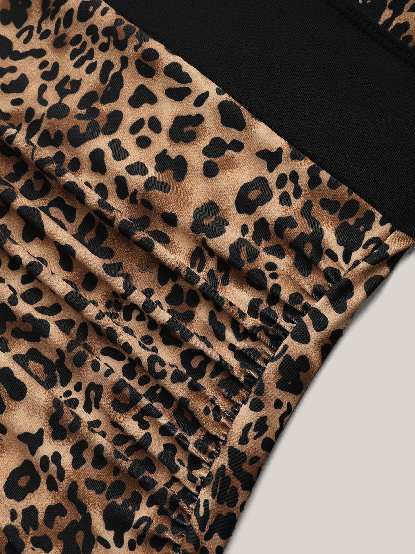 Leopard Print Ruched One-Piece Swimsuit