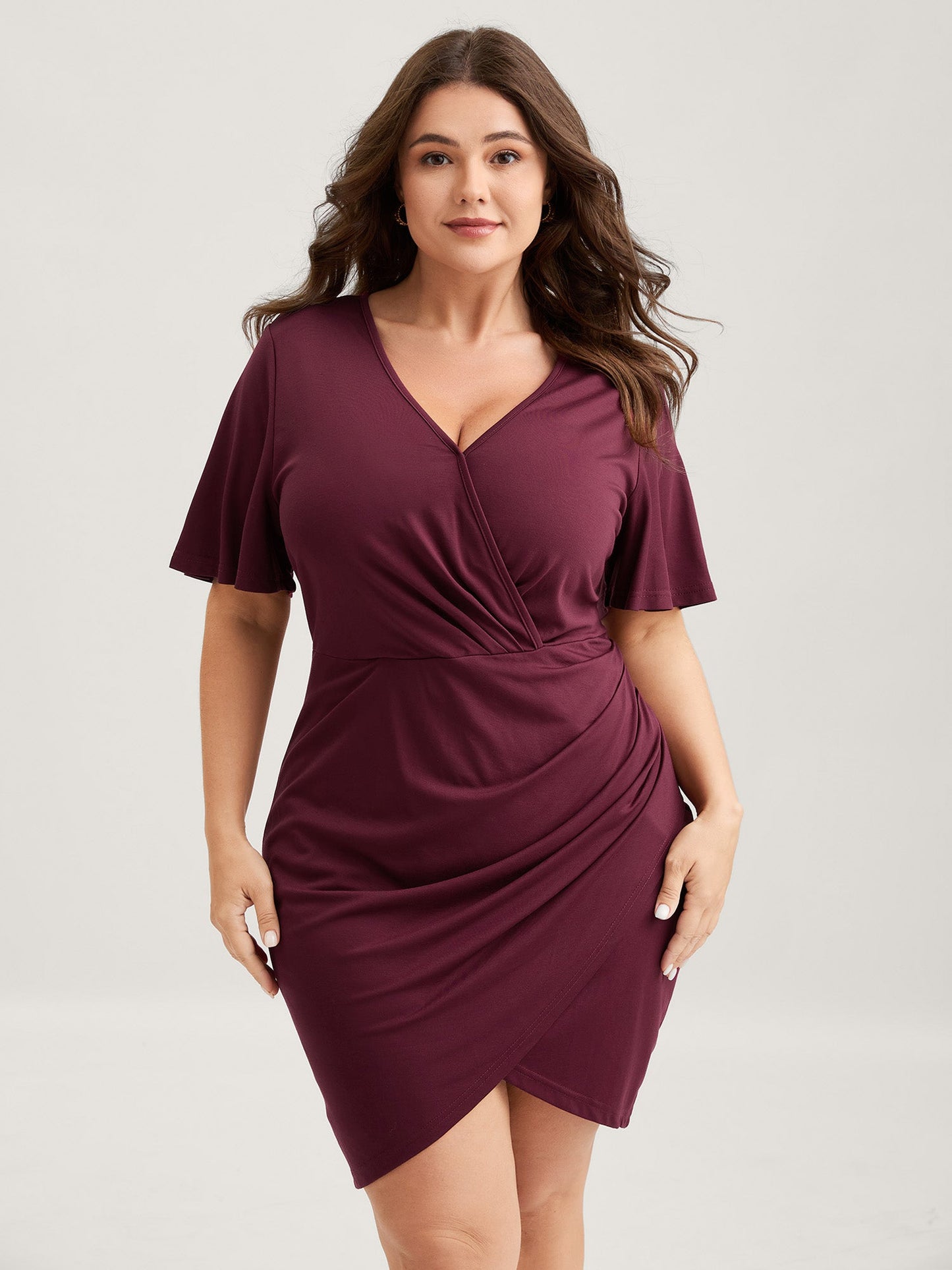 Super Stretchy Bodycon Pleated Midi Dress