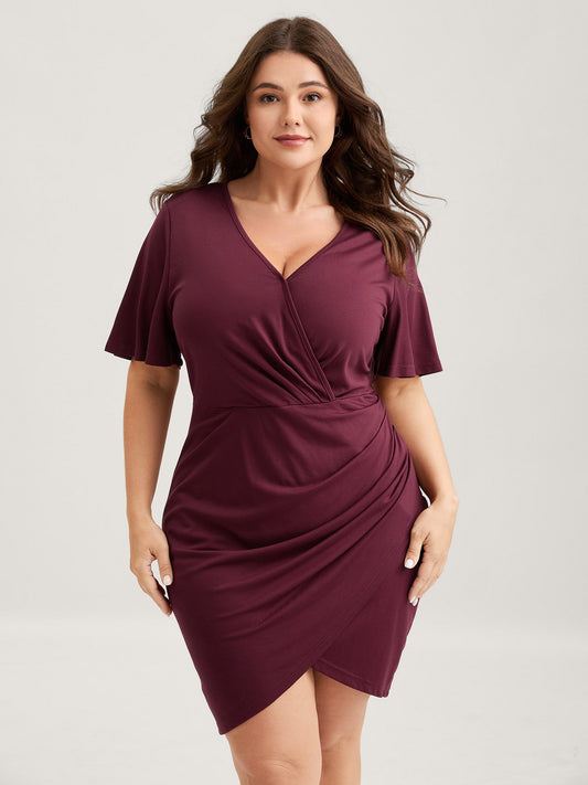 Super Stretchy Bodycon Pleated Midi Dress