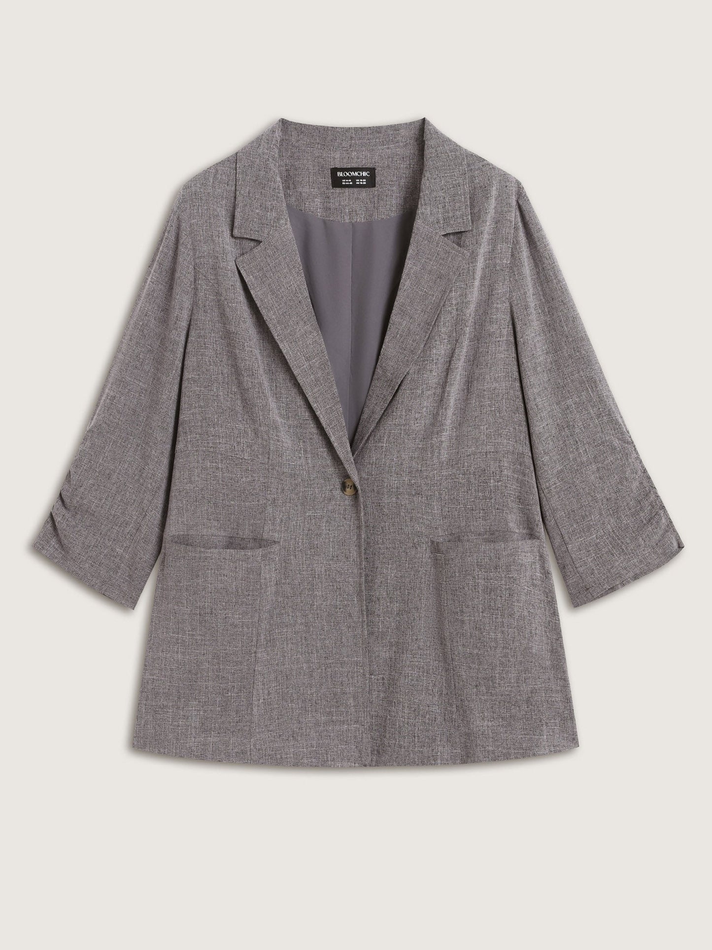 Waist-Defining Panels Pockets Solid Blazer