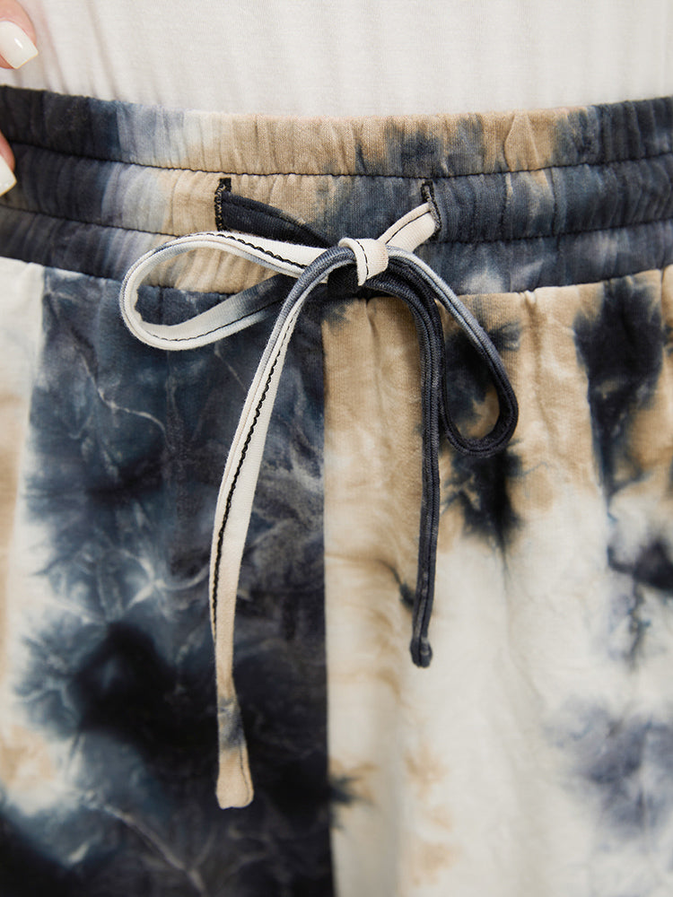 Tie Dye Flap Pocket Drawstring Pants