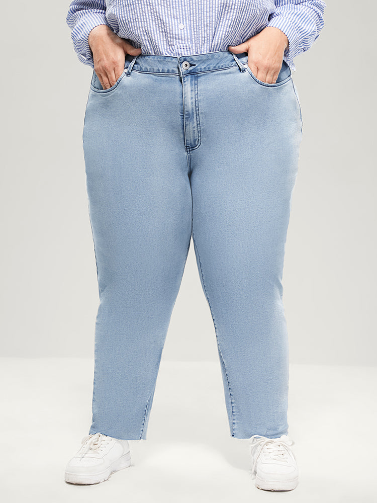 Skinny Very Stretchy High Rise Light Wash Pocket Patchwork Jeans