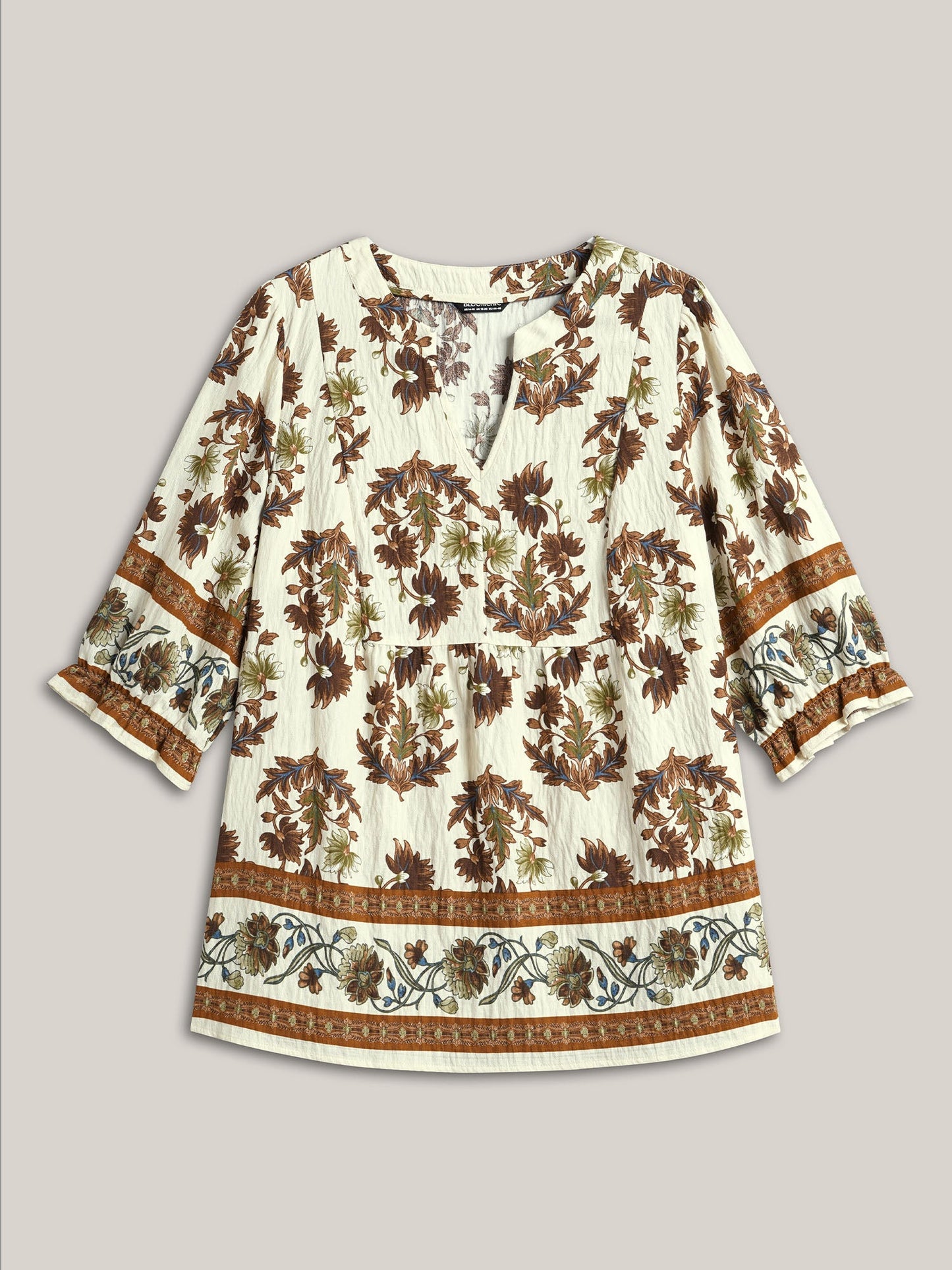 Floral Print Notched Collar Shirt