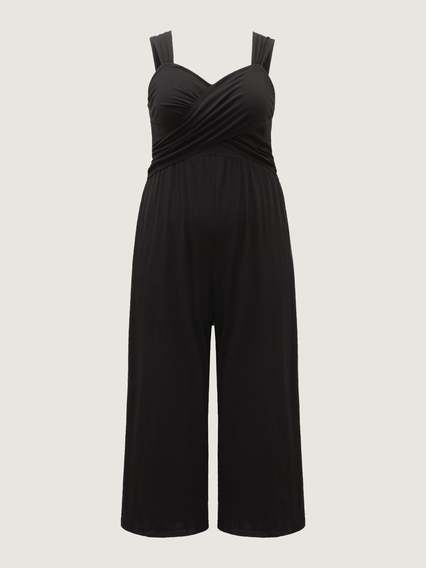 Overlap Bodice Wide Straps Jumpsuit