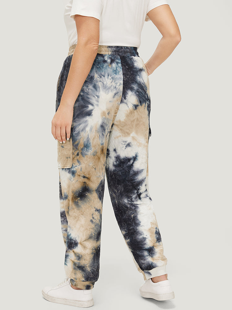 Tie Dye Flap Pocket Drawstring Pants