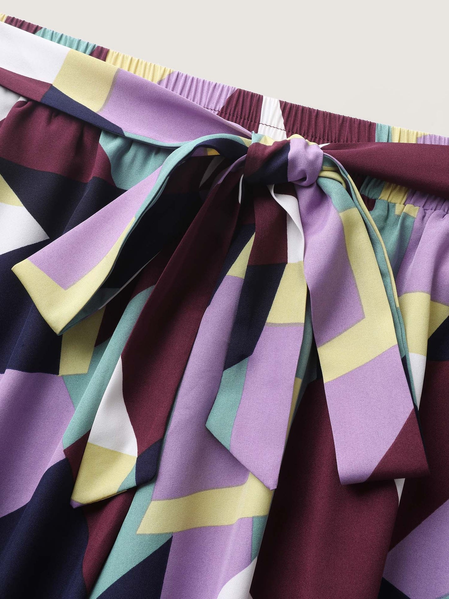 Colorful Geometry Waist-Tie Pants